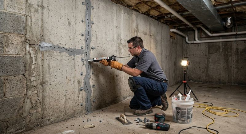 Basement Crack Repair in Naugatuck, CT