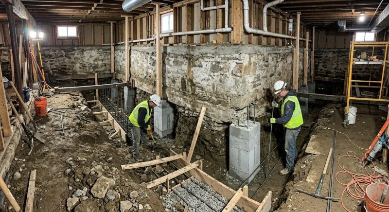 Basement Underpinning in Naugatuck, CT