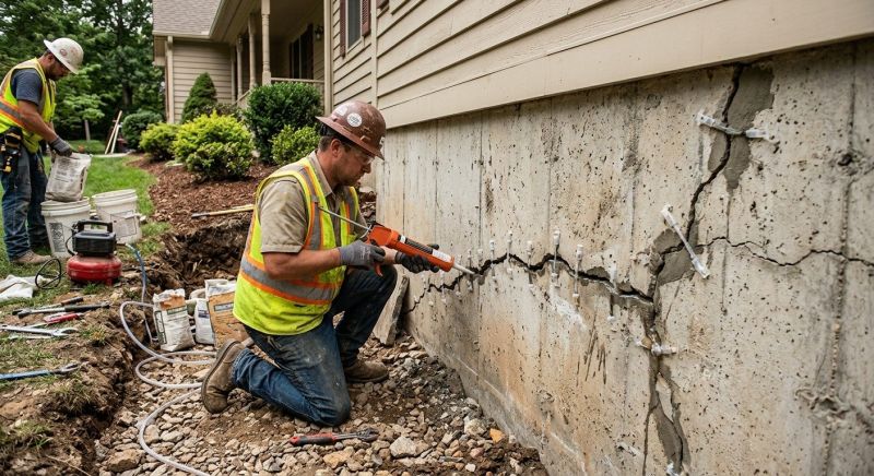 Cracked Foundation Repair in Easton, CT