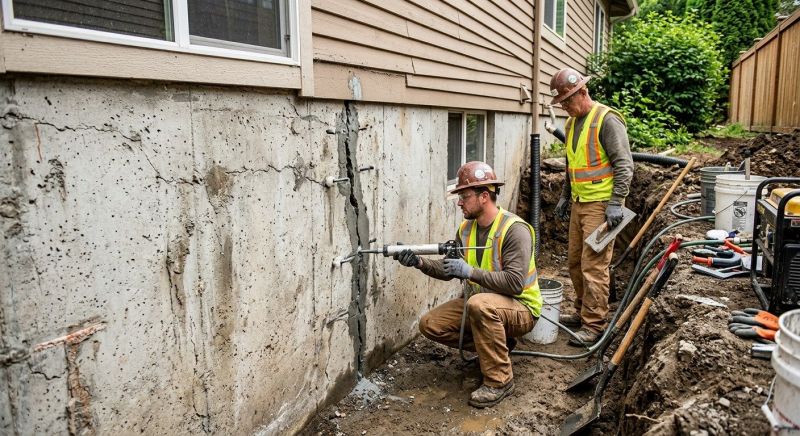 Cracked Foundation Repair in Middlebury, CT