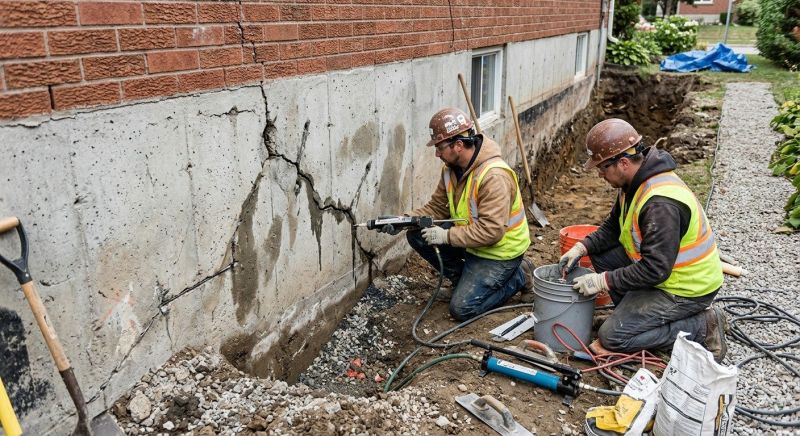 Cracked Foundation Repair in Middlebury, CT