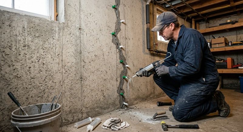 Foundation Crack Repair in Easton, CT