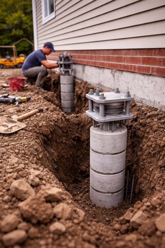 Helical Piers Installation in Naugatuck, CT