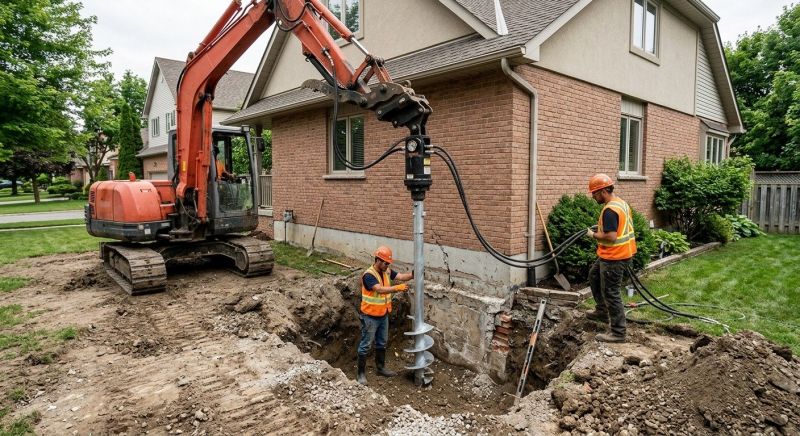 Helical Pile Installation in Naugatuck, CT