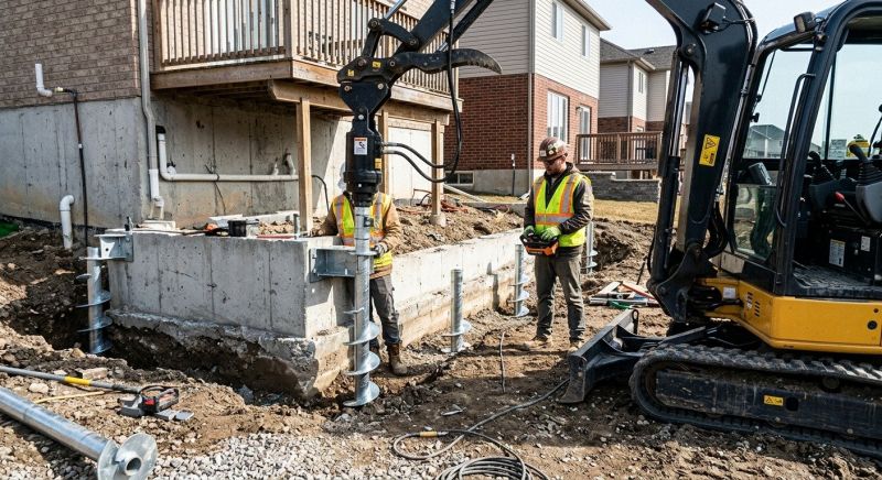 Helical Pile Installation in Naugatuck, CT