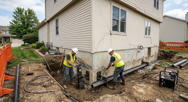 Sinking Foundation Repair in Naugatuck, CT