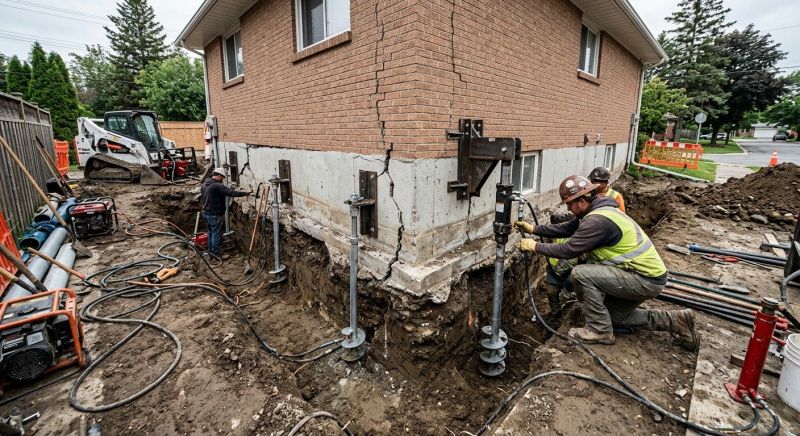 Sinking Foundation Repair in Meriden, CT