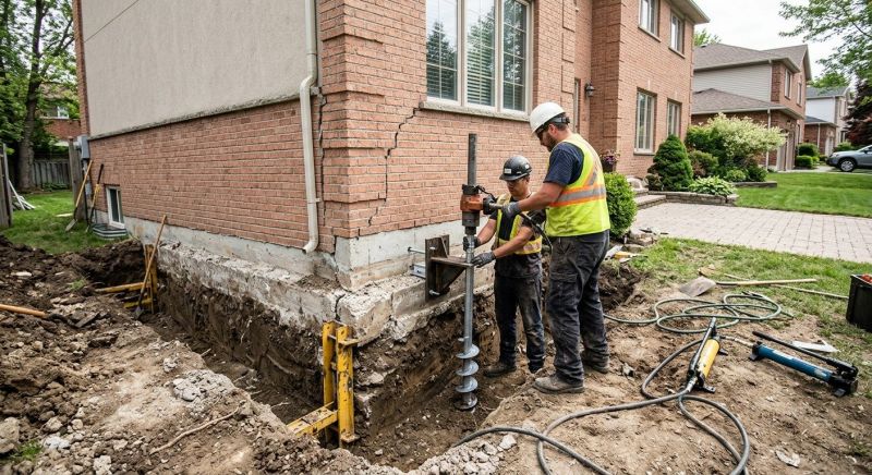 Sinking Foundation Repair in Newtown, CT